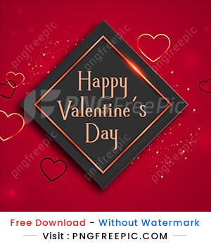 Happy valentine day golden love heart frame vector image