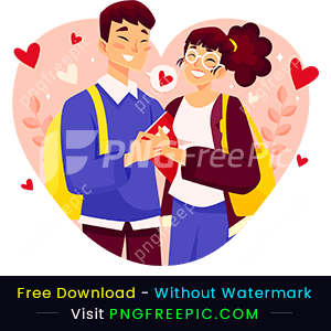 Romantic lover celebrate valentine day illustration png