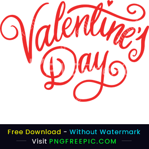 Happy valentine day red typography style png text