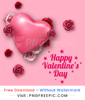 Happy valentines day love with rose vector design image