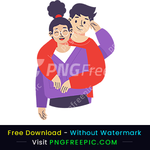 Cute couple vector valentine day png clipart image