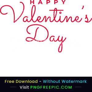 Happy valentine day typography letter pink vector png
