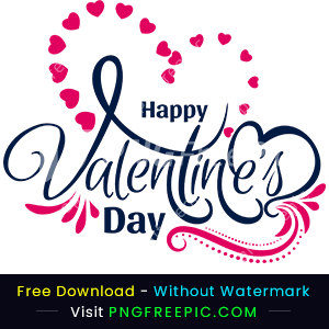 Happy valentines day png heart decorative text design