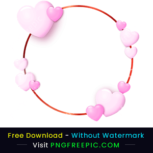 Abstract circle happy valentine day frame png image