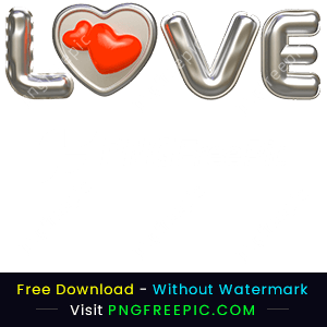 Valentine day png mirror effect love text image