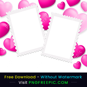Valentine day photo sticker love vector png image