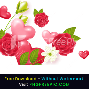 Happy valentine's day flower and love design png