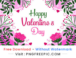 Valentine day hearts flowers leaves decoration vector design