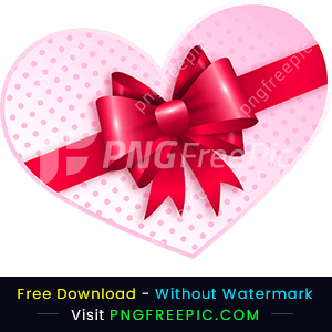 Valentines day heart gift box vector png image