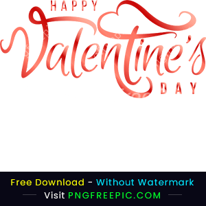 Happy valentine day text gradient color png image