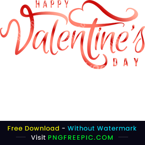 Valentines day gradient style text shape png image