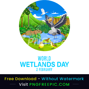 Vector wetlands day png image abstract design