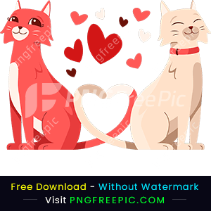 Valentines day celebrate lover cat clipart png