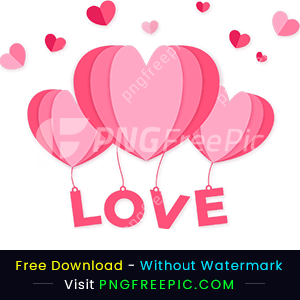 Valentine day love hanging parachute vector png