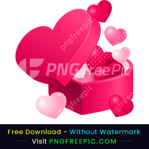 Love shape gift box happy valentine day png image