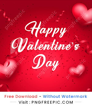Happy valentines day illustration greeting card confetti background