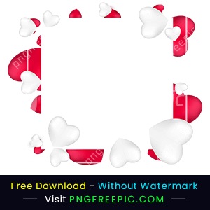 Happy valentines day celebration romantic hearts frame vector png