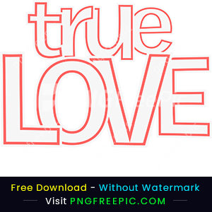 True love stylish vector bordered text png image