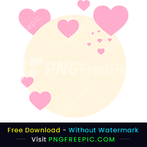 Happy valentine day love and round shape png image
