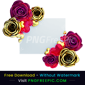 Greetings decorative colorful rose frame valentine day png