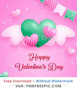Valentine day green color love shape decoration design