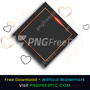 Valentine day frame png abstract square shape image