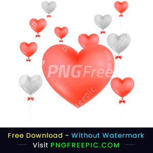 Valentine day heart balloons illustration png image