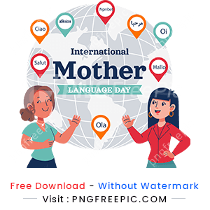 International mother tongue day clipart vector png