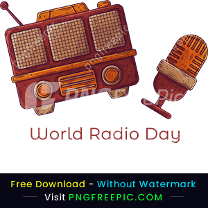 Hand drawn world radio day ancient period png image