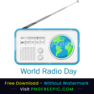Vintage world radio day clipart picture png