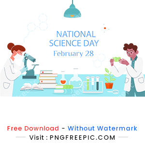 Flat national science day abstract png image design