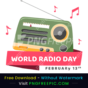 Hand drawn world radio day antenna png image