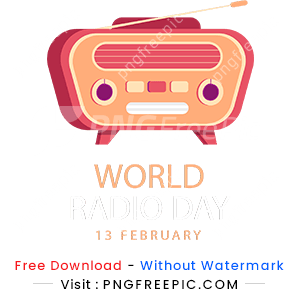 Vintage radio world day radio in flat design png