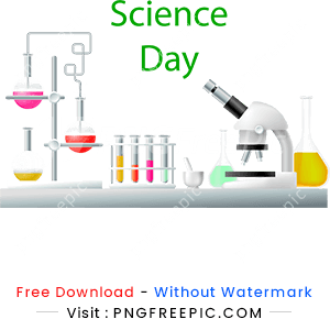 Creative realistic science day illustrated png image