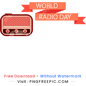 Png of the global radio day in flat design