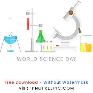 Hand drawn chemistry world science day png image