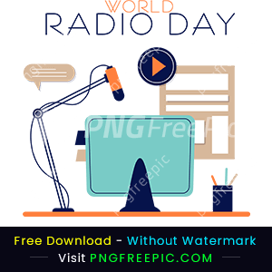 World radio day design clipart png vector image