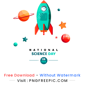 National science day vector rocket image png