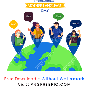 International mother language day illustration vector png
