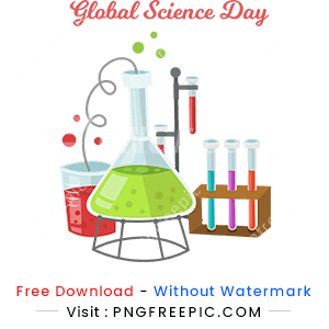 World science day chemistry colorful illustration png