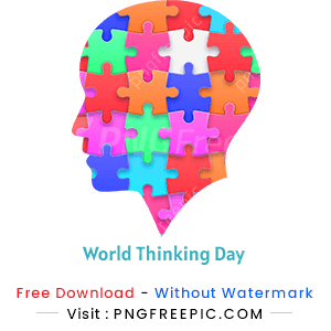 Puzzle shape thinking day design png image