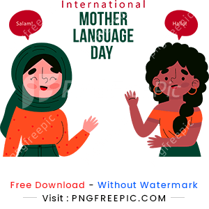 World mother language day vector clipart png