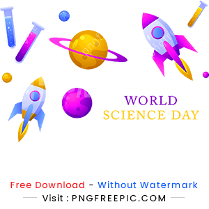 Gradient world science day abstract png image