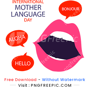 World mother tongue day vector and illustration png