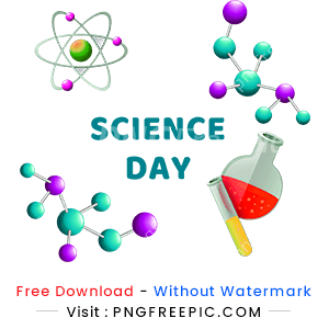 Colorful flat chemistry science day abstract png image