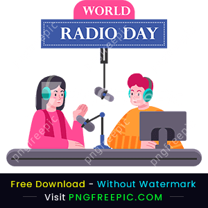 World radio day discussion vector png image
