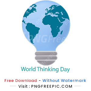 World thinking day bulb shape vector png image