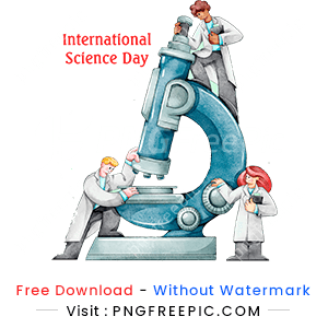 Science day concept with microscope abstract png image