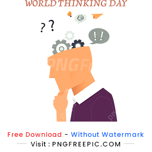 Flat thinking day concept design png image