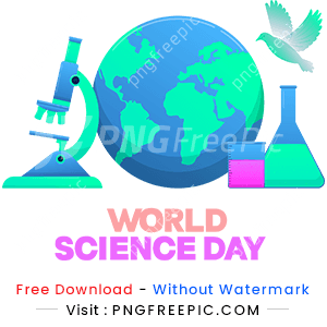 Gradient world science day illustration vector png image